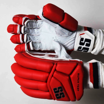 SS SUPER TEST RED CRICKET BATTING GLOVES MENS SIZE