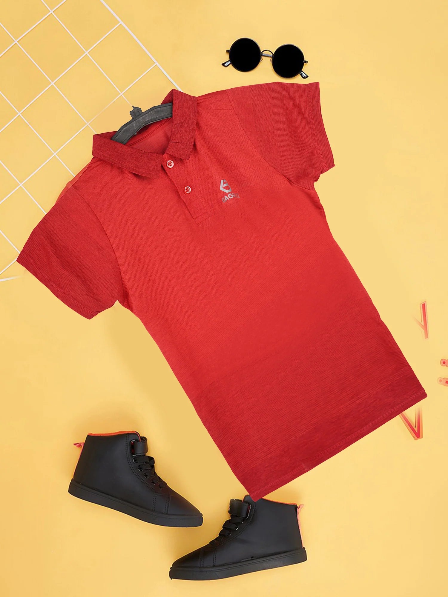 KRAGBUZZ Kids Polo T-Shirt | Premium Cotton Blend Half Sleeve Collared T-Shirt | Comfortable Casual Wear for Boys & Girls