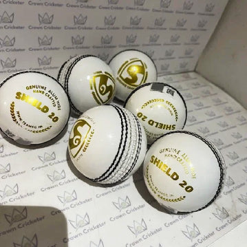SG SHIELD 30 WHITE CRICKET BALL (PACK OF 6)