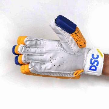 DSC Strike 20/20 Cricket Batting Gloves Yellow Mens Size