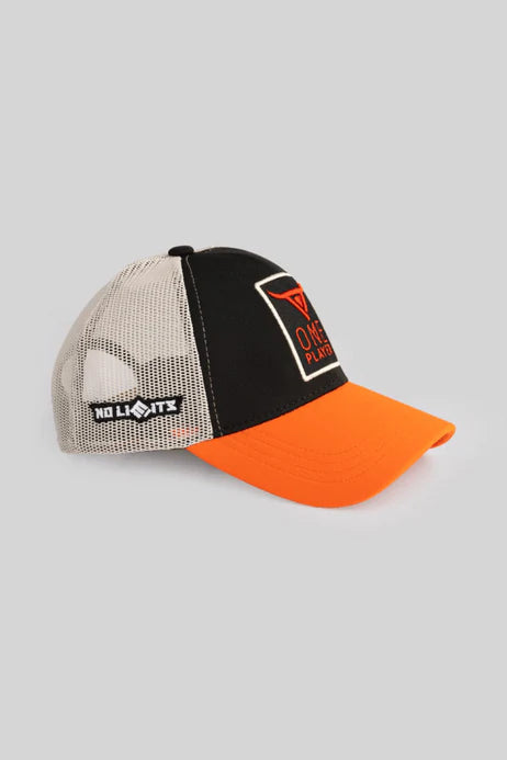 Unisex Orange & Black Trucker Cap by One Player