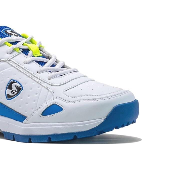 SG Unisex-Adult Club 6.0 Rubber Spikes Cricket Shoes, White