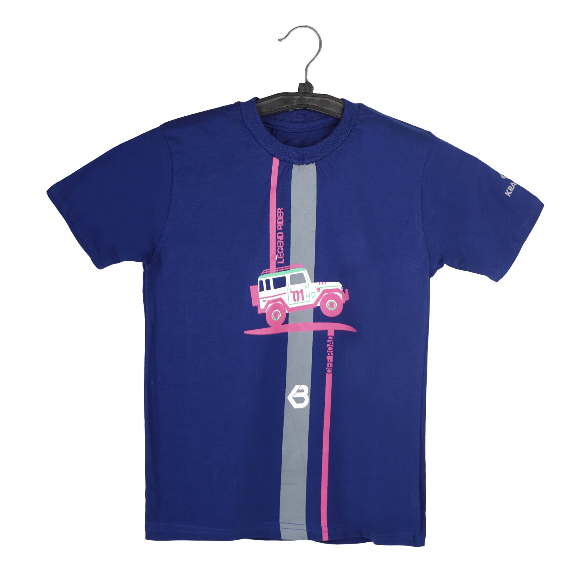 Printed Cotton T-Shirt for Kids | Soft Half Sleeve Tee with Jeep Cartoon Design | Comfortable Casual Wear for Boys & Girls