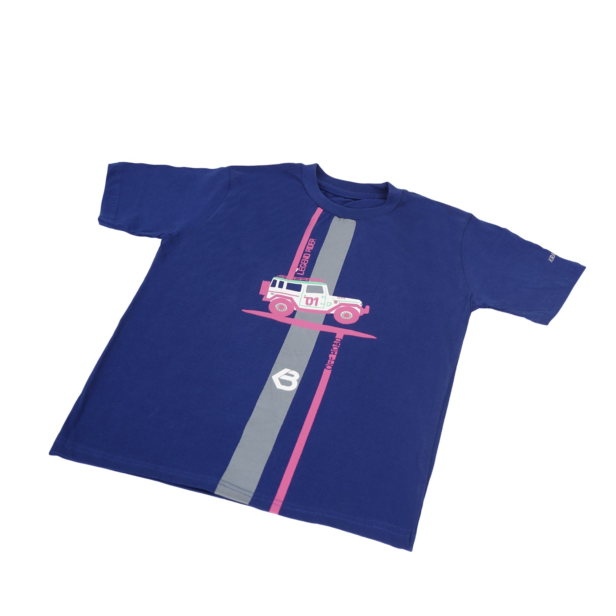 Printed Cotton T-Shirt for Kids | Soft Half Sleeve Tee with Jeep Cartoon Design | Comfortable Casual Wear for Boys & Girls