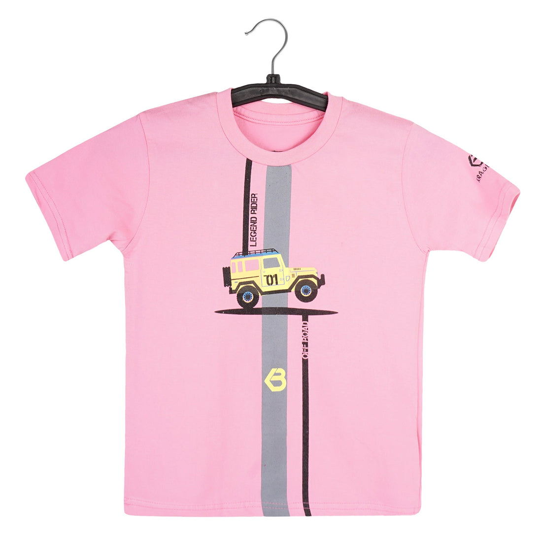 Printed Cotton T-Shirt for Kids | Soft Half Sleeve Tee with Jeep Cartoon Design | Comfortable Casual Wear for Boys & Girls