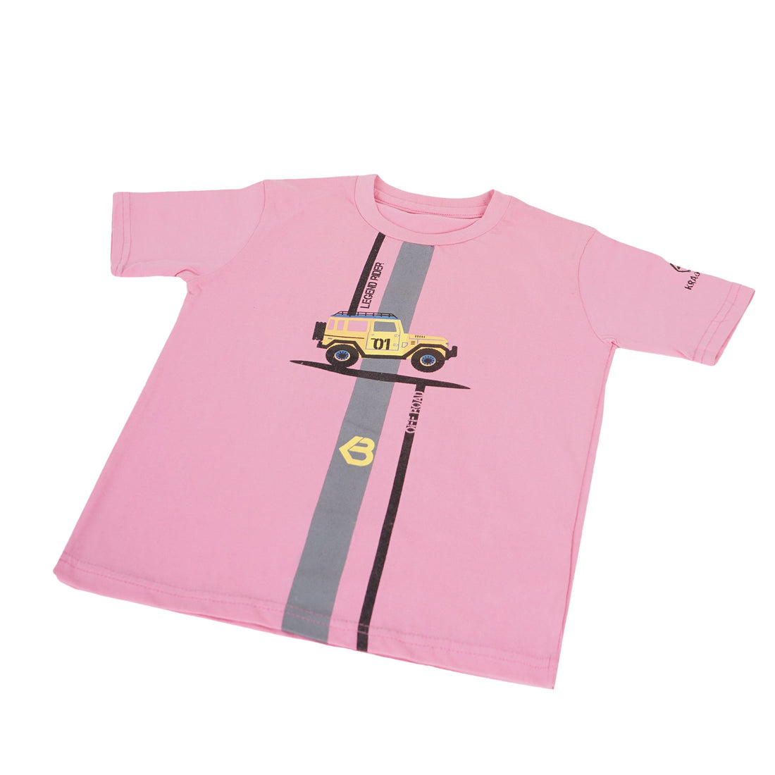 Printed Cotton T-Shirt for Kids | Soft Half Sleeve Tee with Jeep Cartoon Design | Comfortable Casual Wear for Boys & Girls