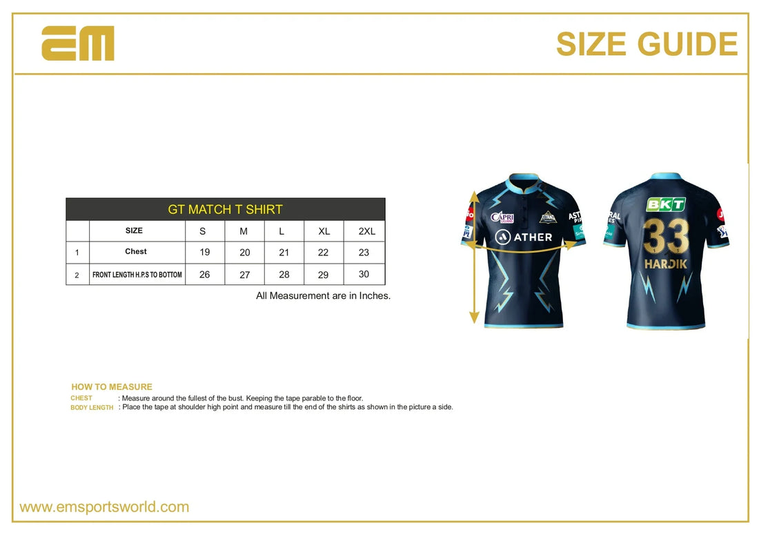 Gujrat Titans IPL 2022 Jersey